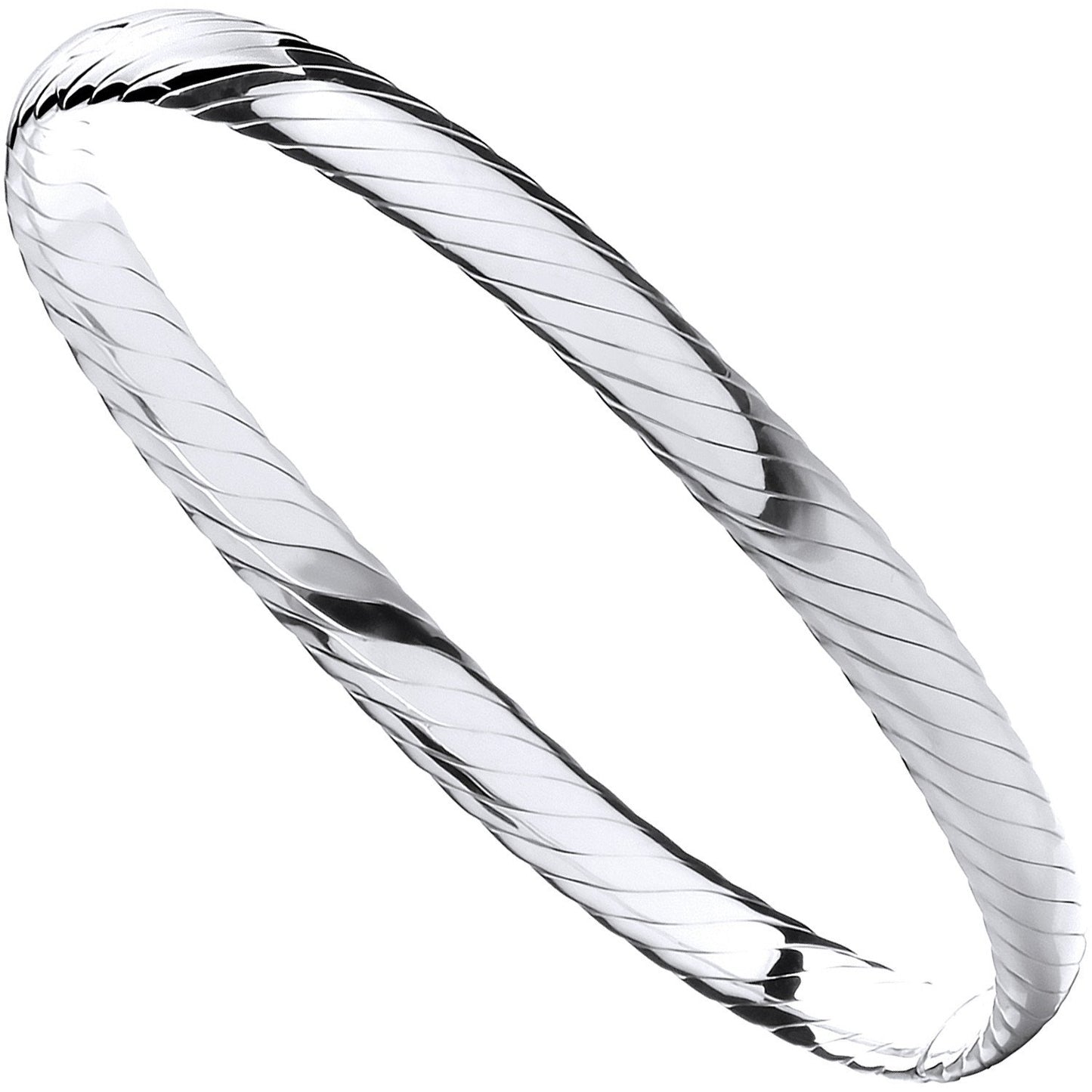Silver Ribbed Ladies Bangle - Luxury Watch - Certified Authentic - Swiss Made - UK Stock – Luxury Watch by Imperial Ti
