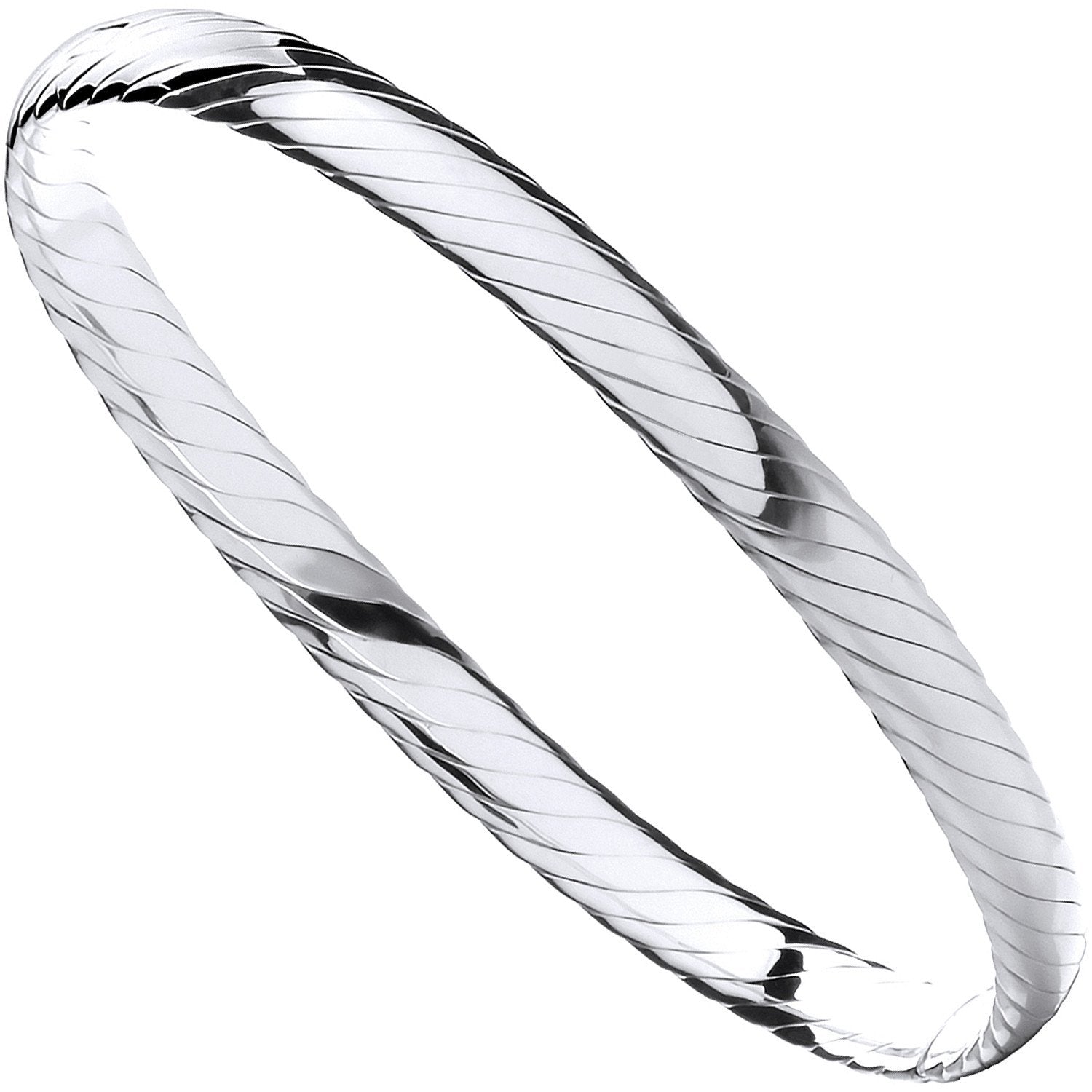 Silver Ribbed Ladies Bangle - Luxury Watch - Certified Authentic - Swiss Made - UK Stock – Luxury Watch by Imperial Ti