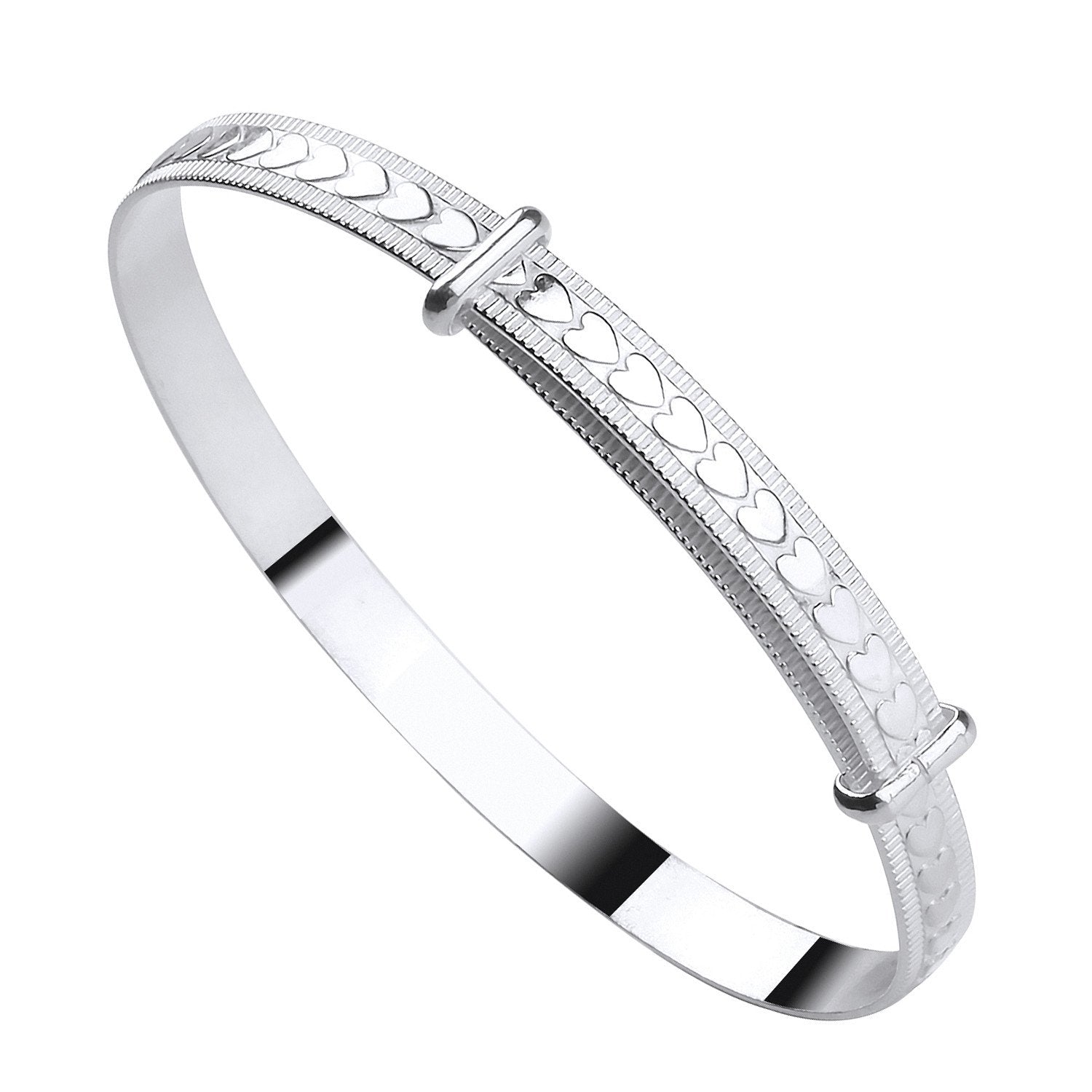 Silver Expandable Baby Bangle with Embossed Hearts - Luxury Watch - Certified Authentic – Luxury Watch by Imperial Tim
