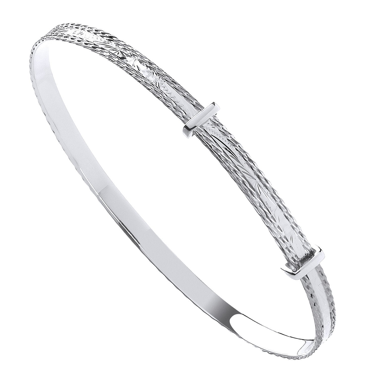 Silver 4mm Expandable Diamond Cut Bangle - Luxury Watch - Certified Authentic - Swiss Made – Luxury Watch by Imperial