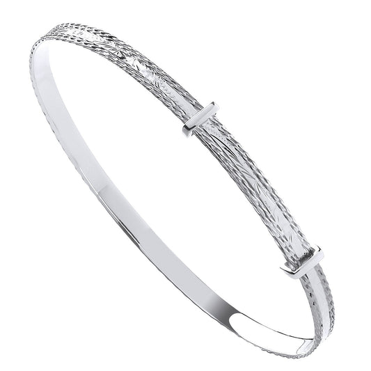 Silver 4mm Expandable Diamond Cut Bangle - Luxury Watch - Certified Authentic - Swiss Made – Luxury Watch by Imperial