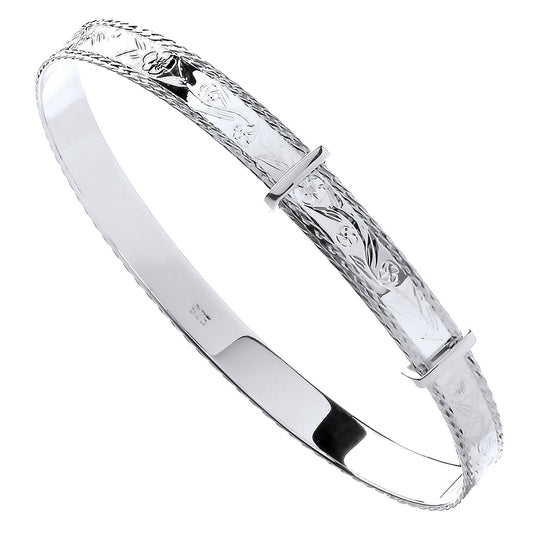 Silver 6mm Expandable Diamond Cut Bangle - Luxury Watch - Certified Authentic - Swiss Made – Luxury Watch by Imperial