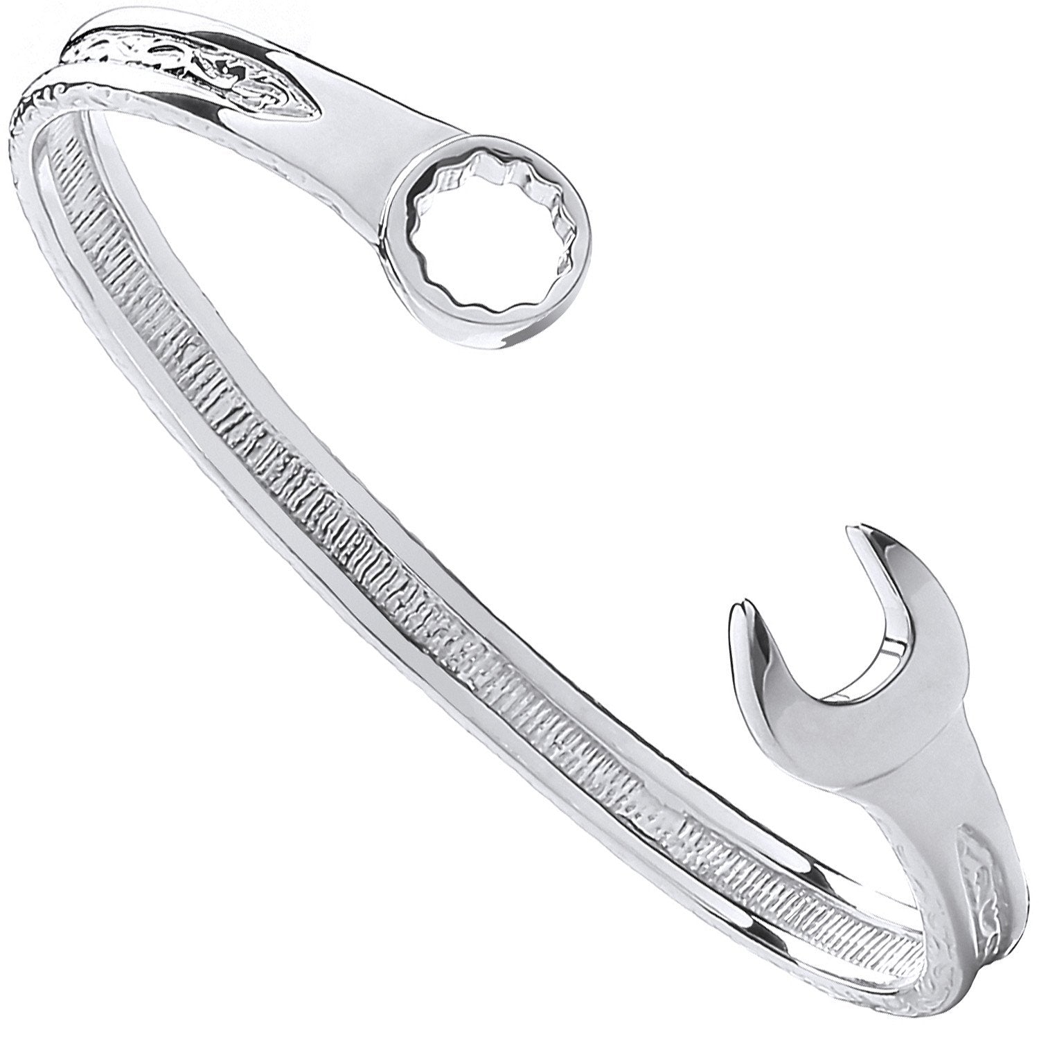 Silver Solid Vintage Design Spanner Gents 7mm Bangle - Luxury Watch - Certified Authentic – Luxury Watch by Imperial T