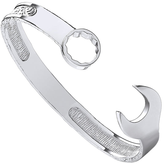 Silver Vintage Design Spanner Gents 9mm Bangle - Luxury Watch - Certified Authentic – Luxury Watch by Imperial Time UK