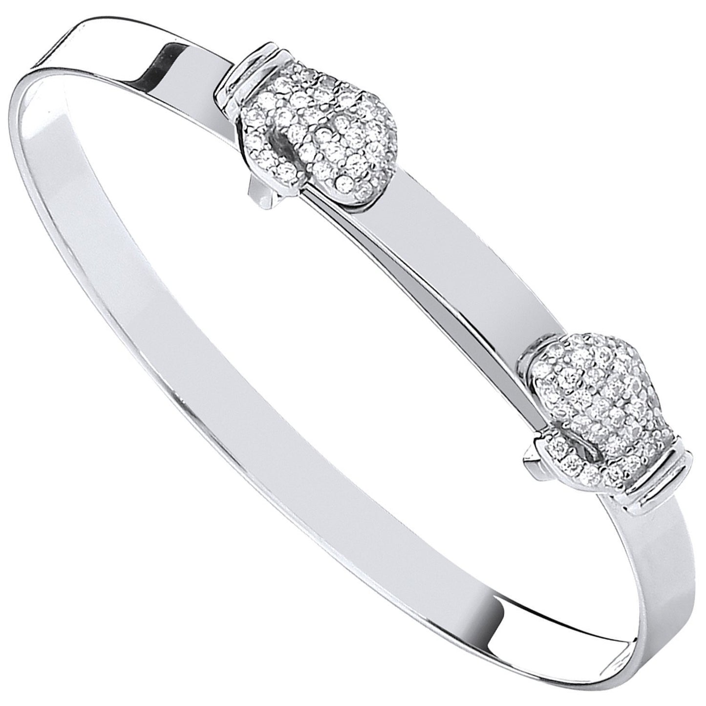 Silver Expandable Boxing Cubic Zirconia Gloves Baby Bangle - Luxury Watch - Certified Authent – Luxury Watch by Imperi