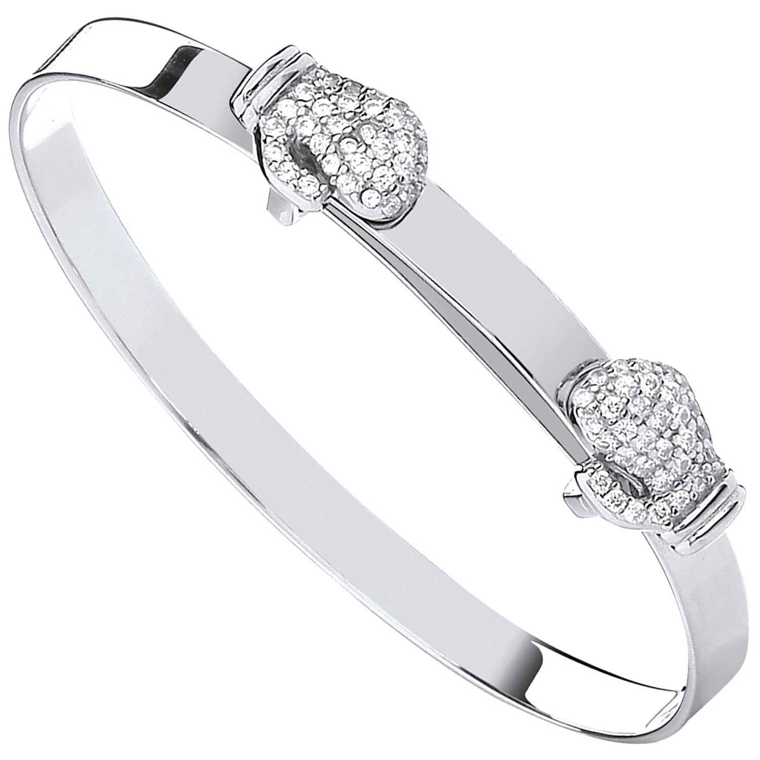Silver Expandable Boxing Cubic Zirconia Gloves Baby Bangle - Luxury Watch - Certified Authent – Luxury Watch by Imperi