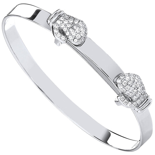 Silver Expandable Boxing Cubic Zirconia Gloves Baby Bangle - Luxury Watch - Certified Authent – Luxury Watch by Imperi