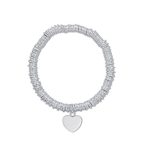 Silver Heart Drop Link Bracelet - Fine Bracelet - Certified Authentic - Swiss Made - UK Stock – Luxury Jewellery by Im