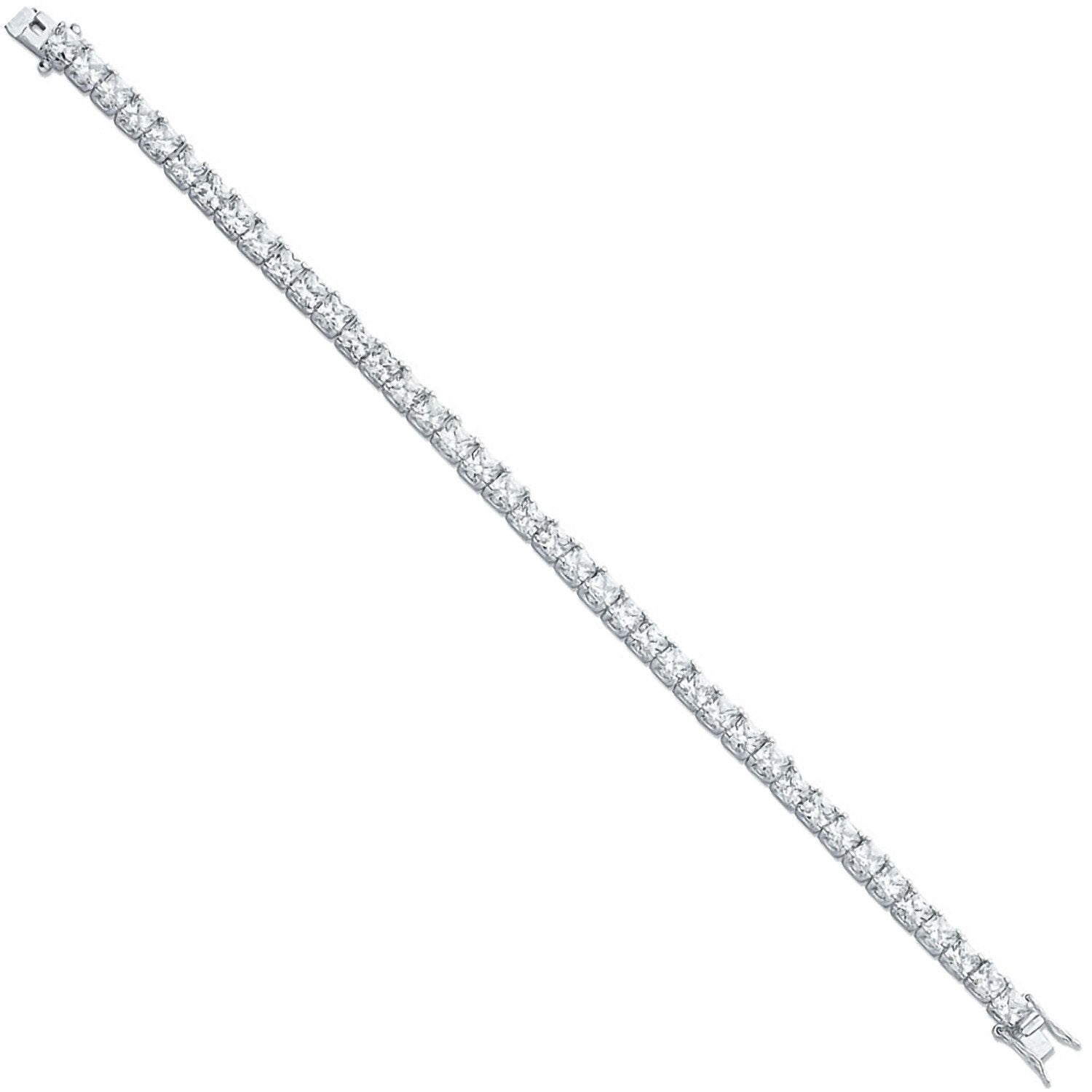 Silver 4.3mm Princess Cut Cubic Zirconia Tennis Bracelet - Fine Bracelet - Certified Authenti – Luxury Jewellery by Im