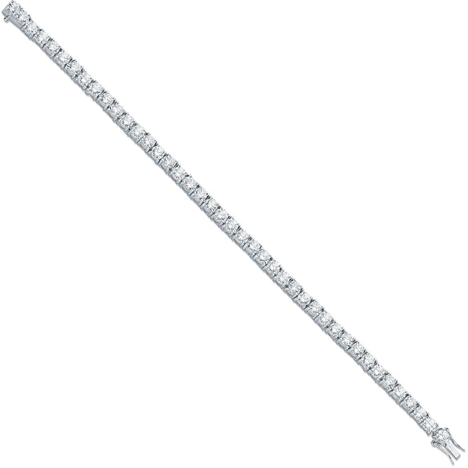 Silver 4.3mm Cubic Zirconia Tennis Bracelet - Fine Bracelet - Certified Authentic - Swiss Mad – Luxury Jewellery by Im