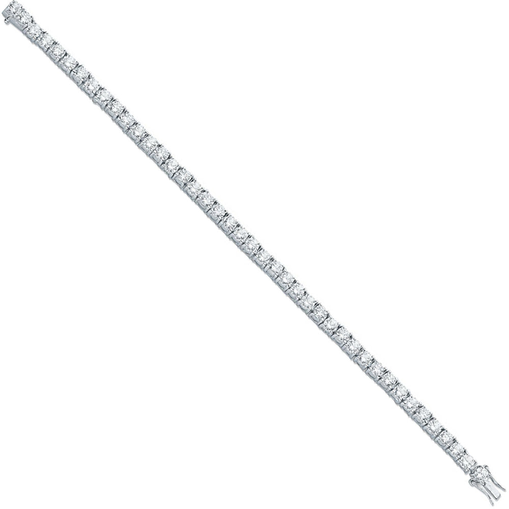 Silver 4.3mm Cubic Zirconia Tennis Bracelet