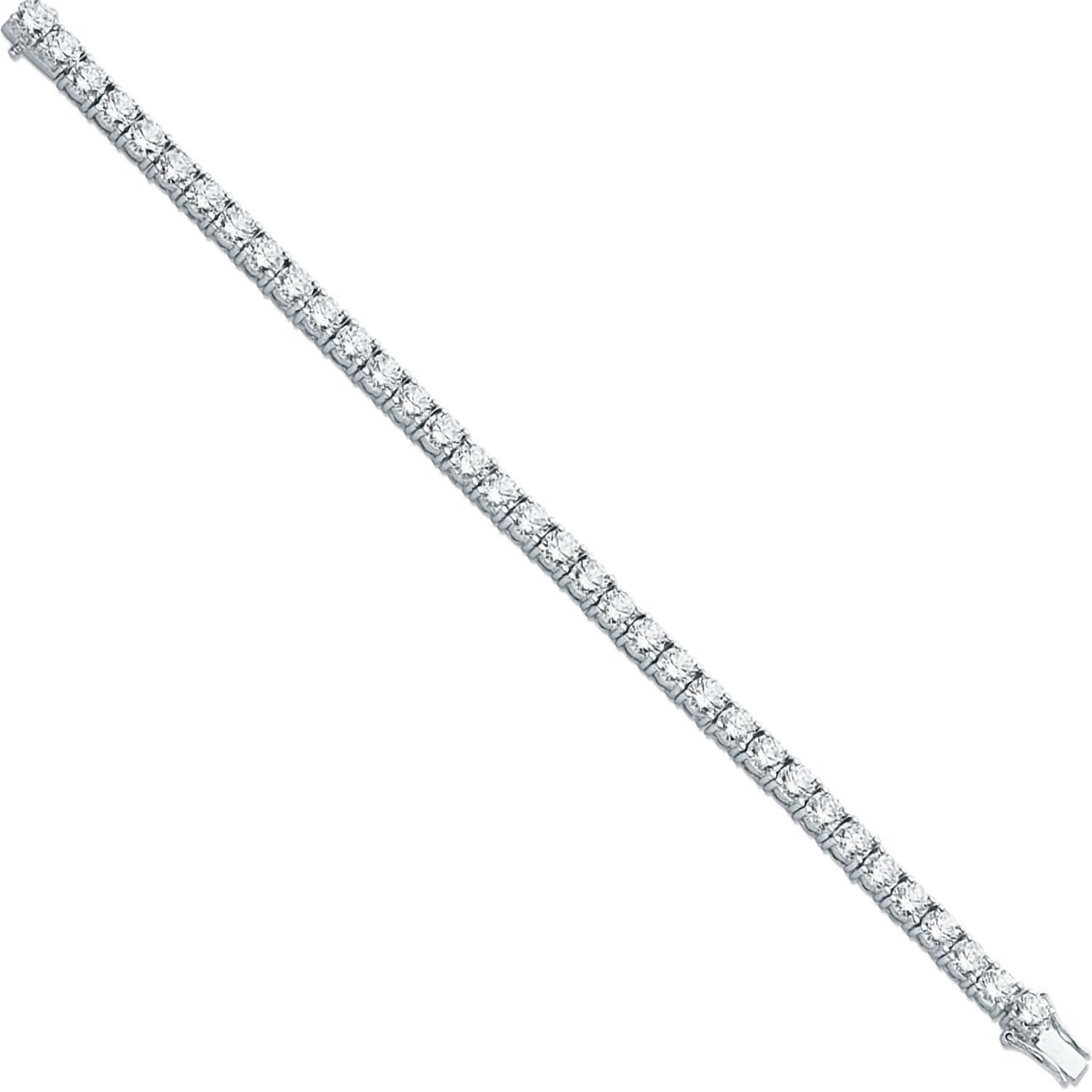 Silver 5.2mm Cubic Zirconia Tennis Bracelet - Fine Bracelet - Certified Authentic - Swiss Mad – Luxury Jewellery by Im
