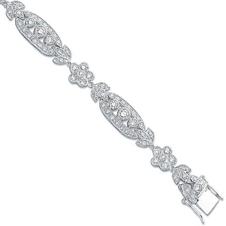Silver Fancy Cubic Zirconia Bracelet - Fine Bracelet - Certified Authentic - Swiss Made – Luxury Jewellery by Imperial