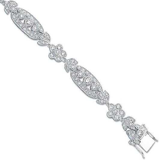 Silver Fancy Cubic Zirconia Bracelet - Fine Bracelet - Certified Authentic - Swiss Made – Luxury Jewellery by Imperial