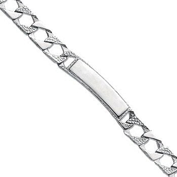 Silver Plain & Bark Casted Curb Id Baby 6" Bracelet - Fine Bracelet - Certified Authentic – Luxury Jewellery by Imperi