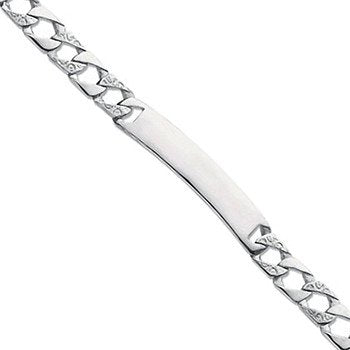 Silver Plain & Bark Casted Curb Id Baby 6" Bracelet - Fine Bracelet - Certified Authentic – Luxury Jewellery by Imperi