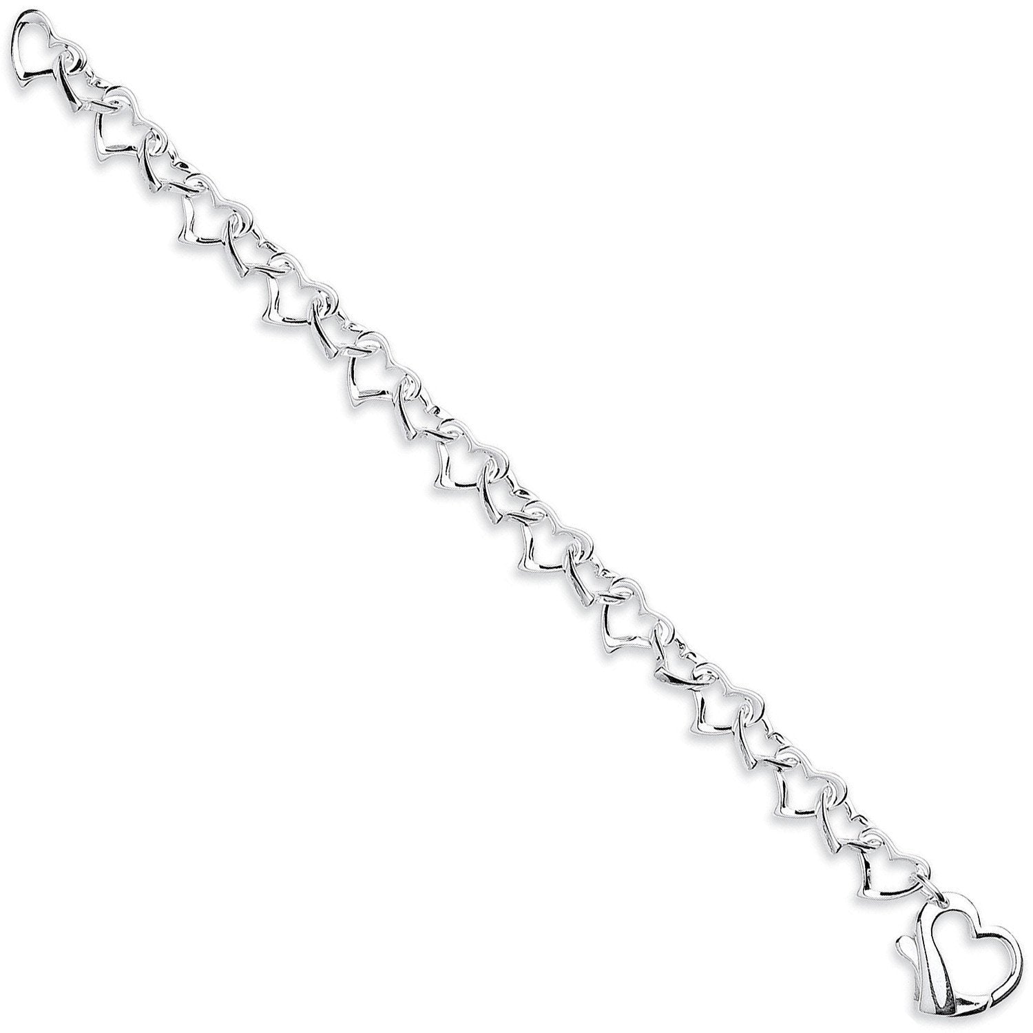 Silver Heart Link Bracelet - Fine Bracelet - Certified Authentic - Swiss Made - UK Stock – Luxury Jewellery by Imperia