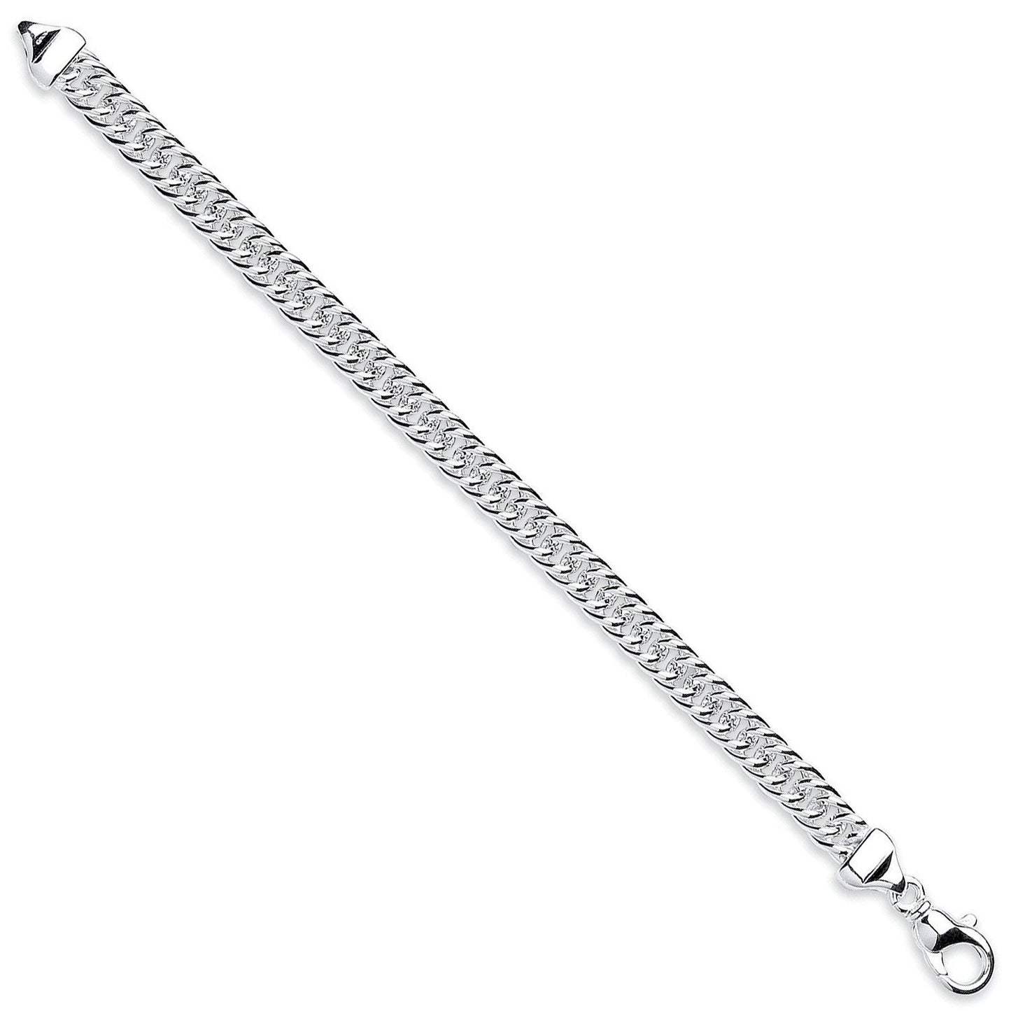 Silver 7.5mm Double Tight Link Curb Bracelet - Fine Bracelet - Certified Authentic - Swiss Ma – Luxury Jewellery by Im