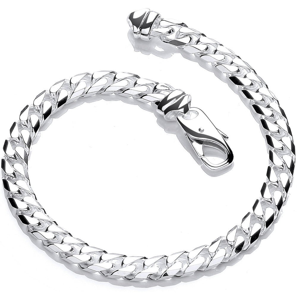 Silver 5.7mm Curb Gents 8" Bracelet