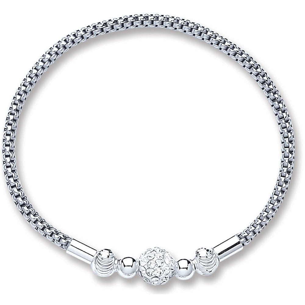 Silver Mesh with Crystal Ball Bracelet – product view