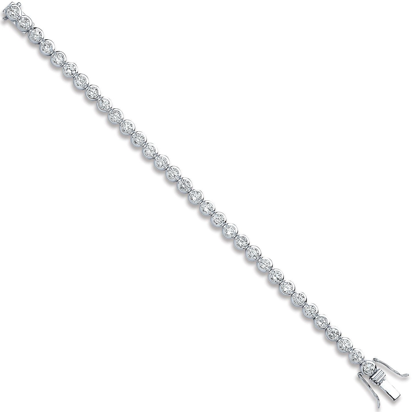 Silver 5.3mm Rubover Cubic Zirconia Tennis Bracelet - Fine Bracelet - Certified Authentic – Luxury Jewellery by Imperi