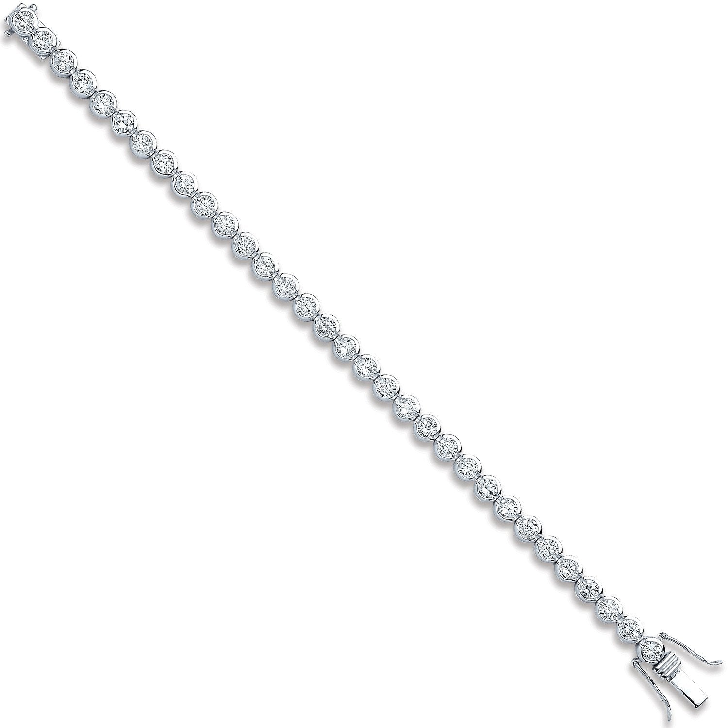 Silver 5.3mm Rubover Cubic Zirconia Tennis Bracelet - Fine Bracelet - Certified Authentic – Luxury Jewellery by Imperi