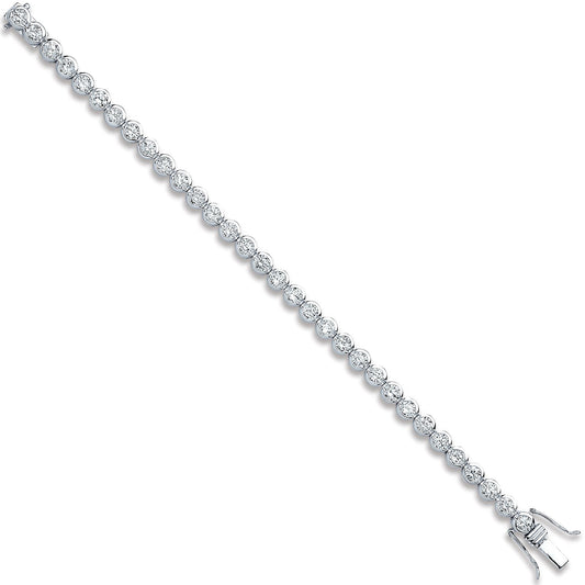 Silver 5.3mm Rubover Cubic Zirconia Tennis Bracelet - Fine Bracelet - Certified Authentic – Luxury Jewellery by Imperi