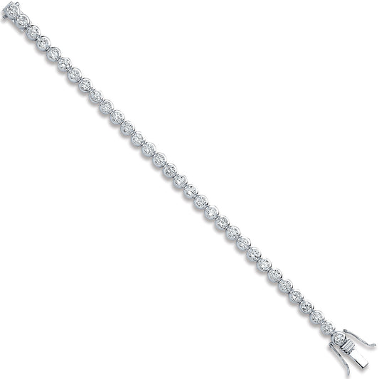Silver 5.3mm Rubover Cubic Zirconia Tennis Bracelet