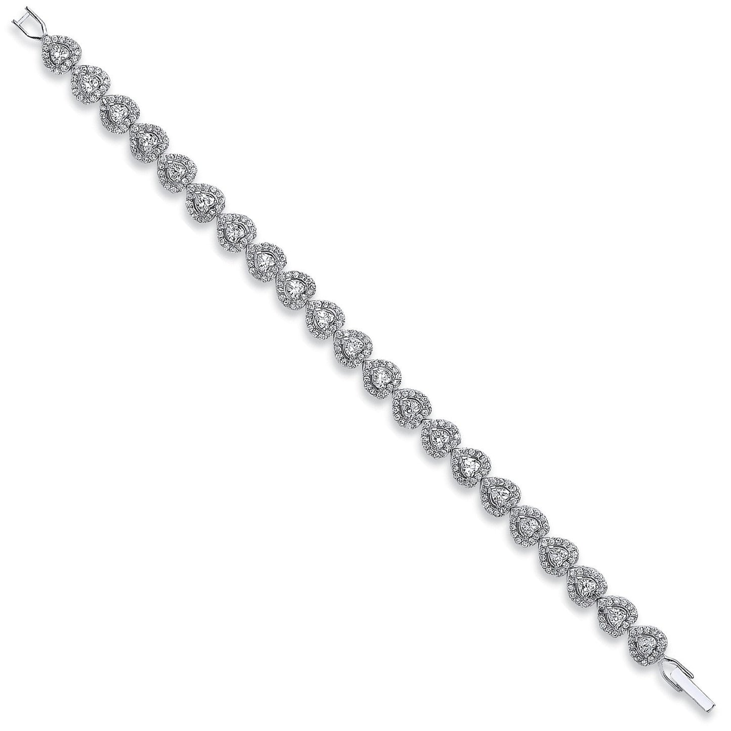 Silver Cubic Zirconia Heart Bracelet - Fine Bracelet - Certified Authentic - Swiss Made – Luxury Jewellery by Imperial