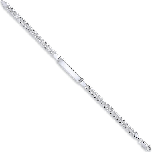 Silver Curb Pave I.D Bracelet