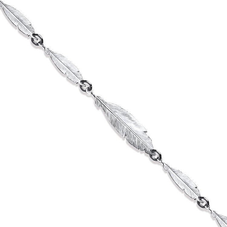 Silver Feather Ladies Bracelet - Fine Bracelet - Certified Authentic - Swiss Made - UK Stock – Luxury Jewellery by Imp