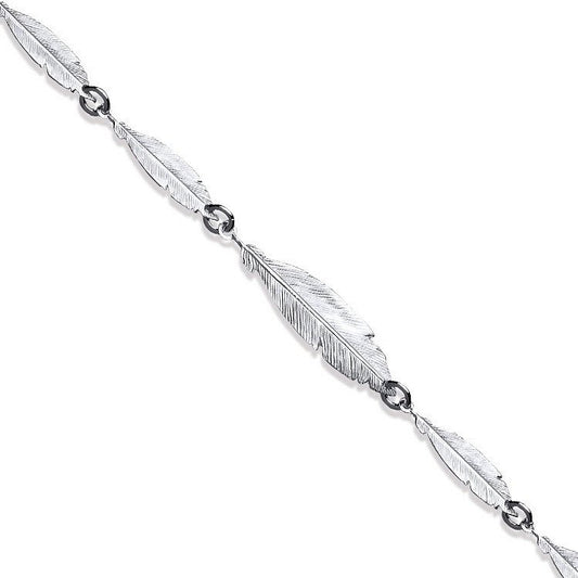 Silver Feather Ladies Bracelet - Fine Bracelet - Certified Authentic - Swiss Made - UK Stock – Luxury Jewellery by Imp