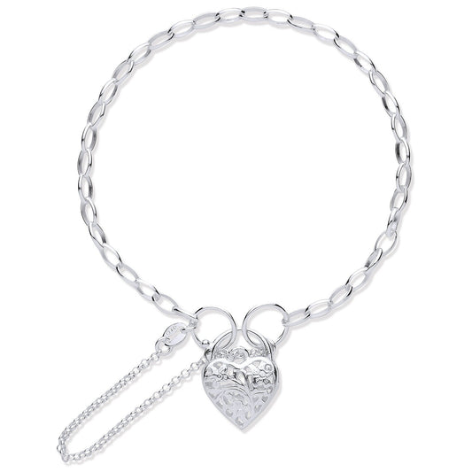 Silver Padlock Charm Open Link Bracelet - Fine Bracelet - Certified Authentic - Swiss Made – Luxury Jewellery by Imper