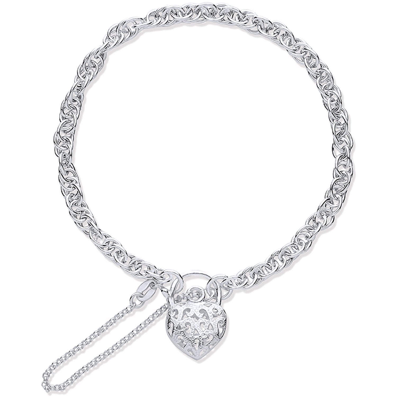 Silver Padlock Charm Bracelet with Safety Chain - Fine Bracelet - Certified Authentic – Luxury Jewellery by Imperial T