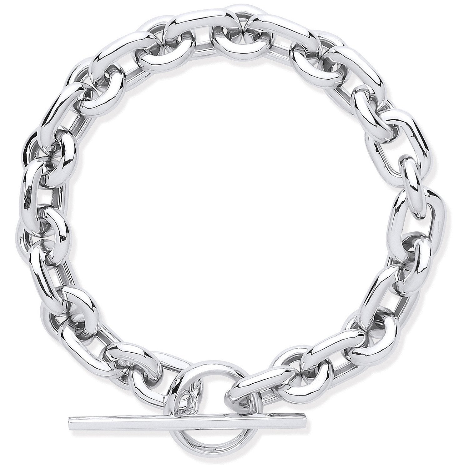 Silver Chunky Link T-Bar Bracelet - Fine Bracelet - Certified Authentic - Swiss Made – Luxury Jewellery by Imperial Ti