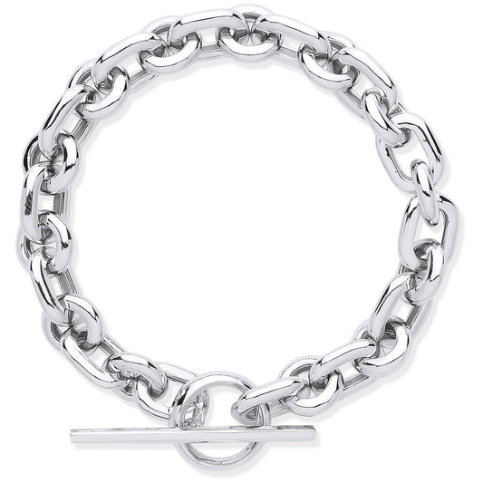 Silver Chunky Link T-Bar Bracelet - Fine Bracelet - Certified Authentic - Swiss Made – Luxury Jewellery by Imperial Ti