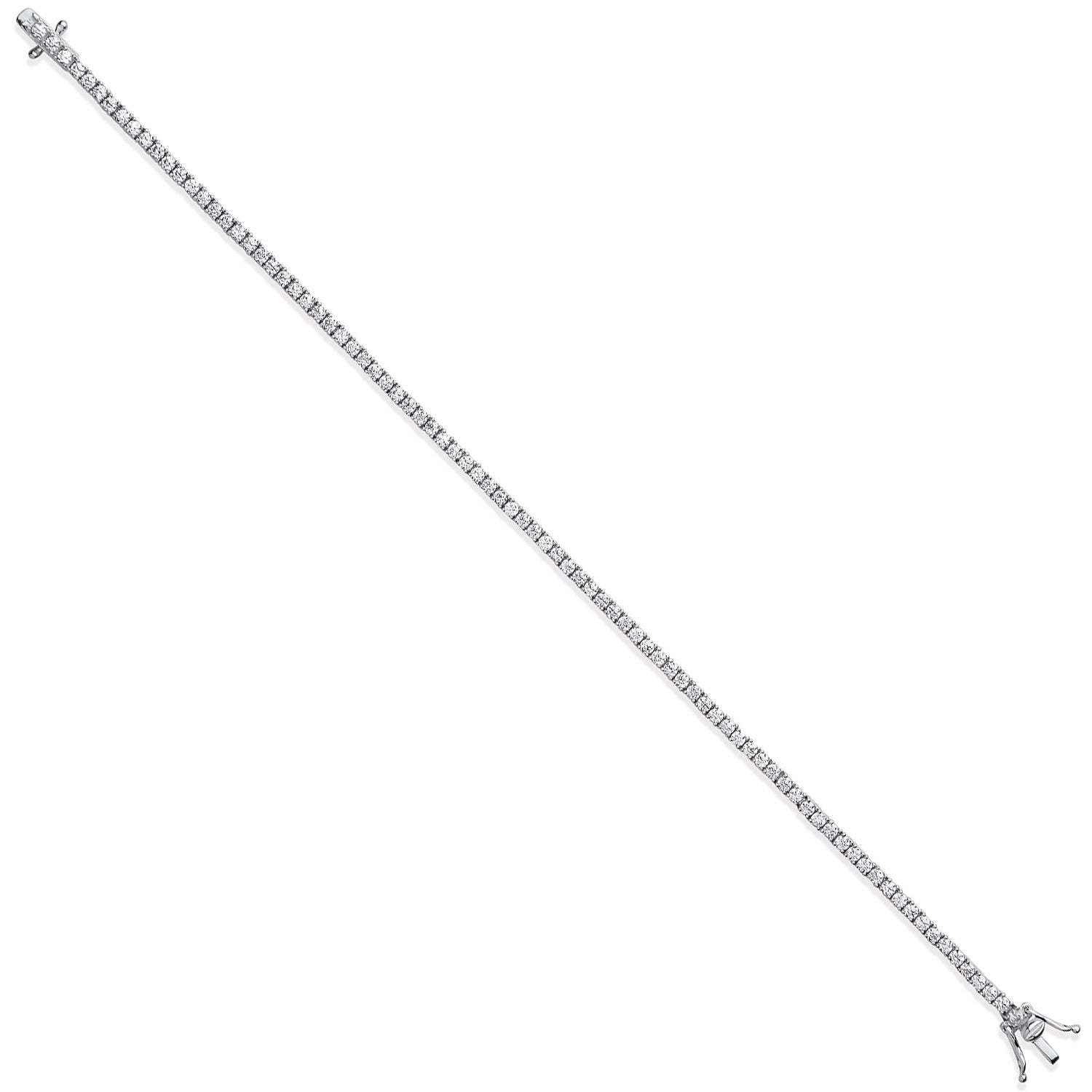 Silver High Cubic Zirconia Setting 2.6mm Tennis Bracelet