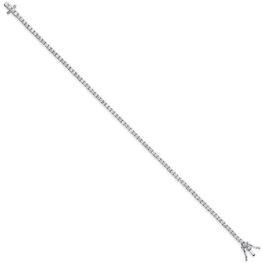 Silver High Cubic Zirconia Setting 2.6mm Tennis Bracelet