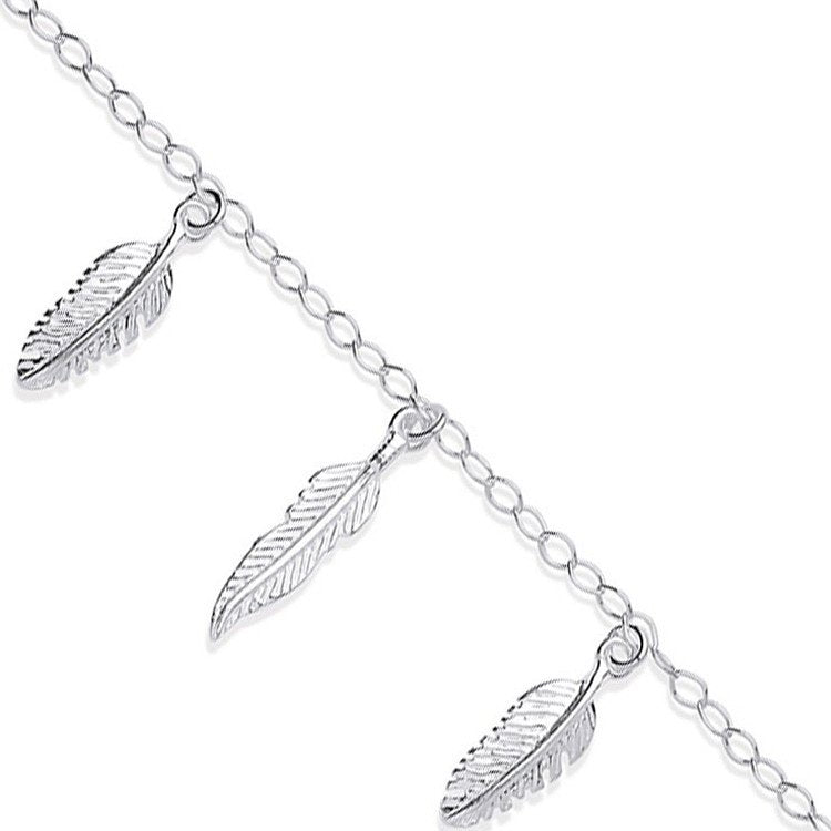 Silver 5 Feathers Ladies Charm Bracelet - Fine Bracelet - Certified Authentic - Swiss Made – Luxury Jewellery by Imper