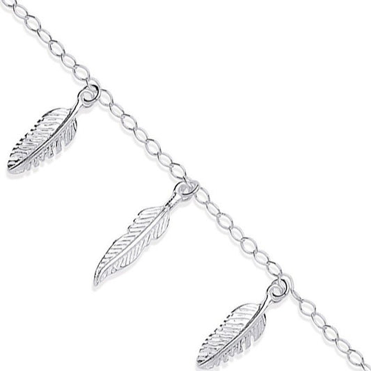 Silver 5 Feathers Ladies Charm Bracelet - Fine Bracelet - Certified Authentic - Swiss Made – Luxury Jewellery by Imper