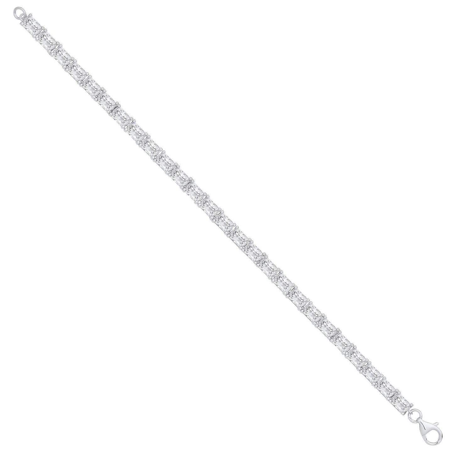 Silver Emerald Cut Cubic Zirconia Tennis Bracelet - Fine Bracelet - Certified Authentic – Luxury Jewellery by Imperial