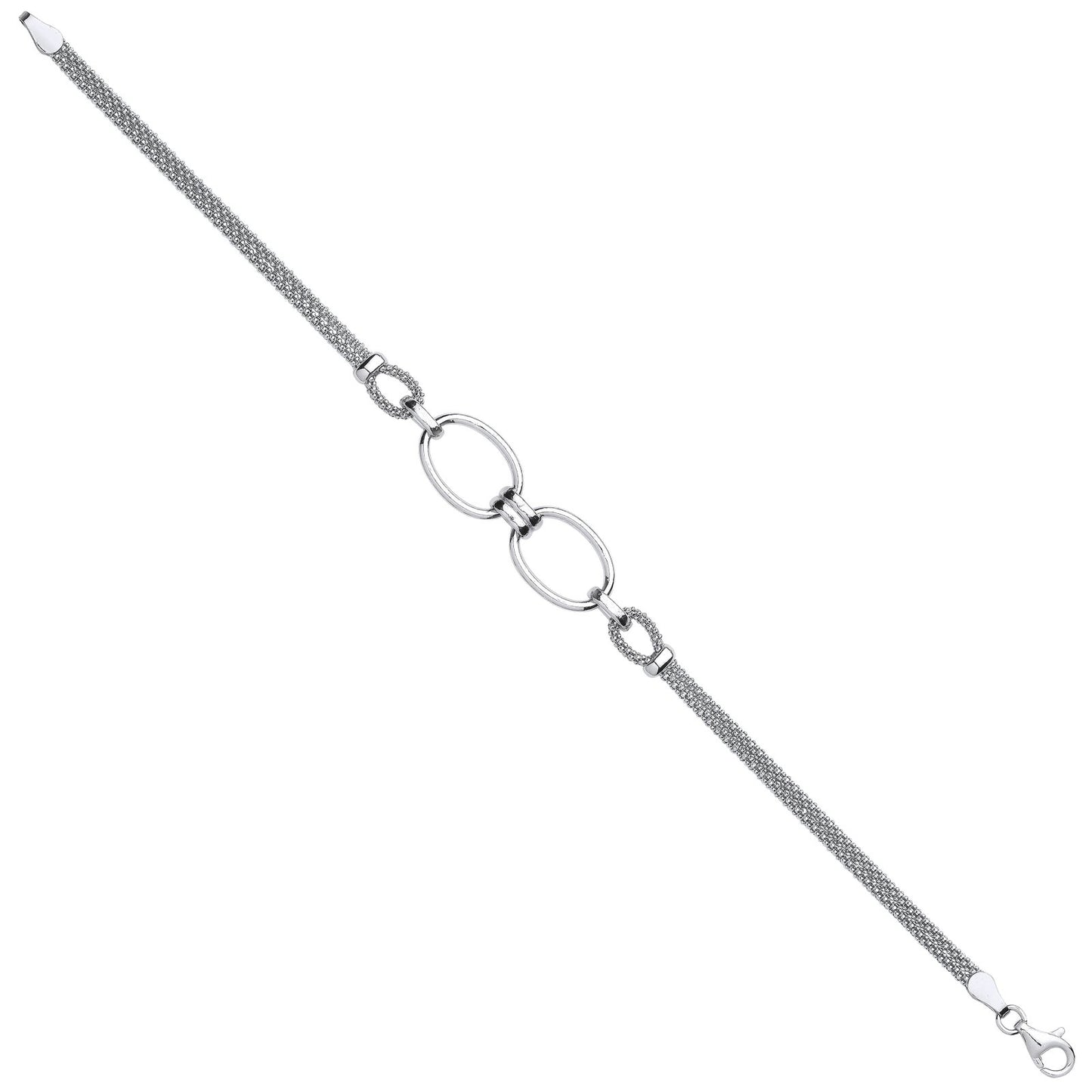 Silver Oval Circles Bracelet - Fine Bracelet - Certified Authentic - Swiss Made - UK Stock – Luxury Jewellery by Imper