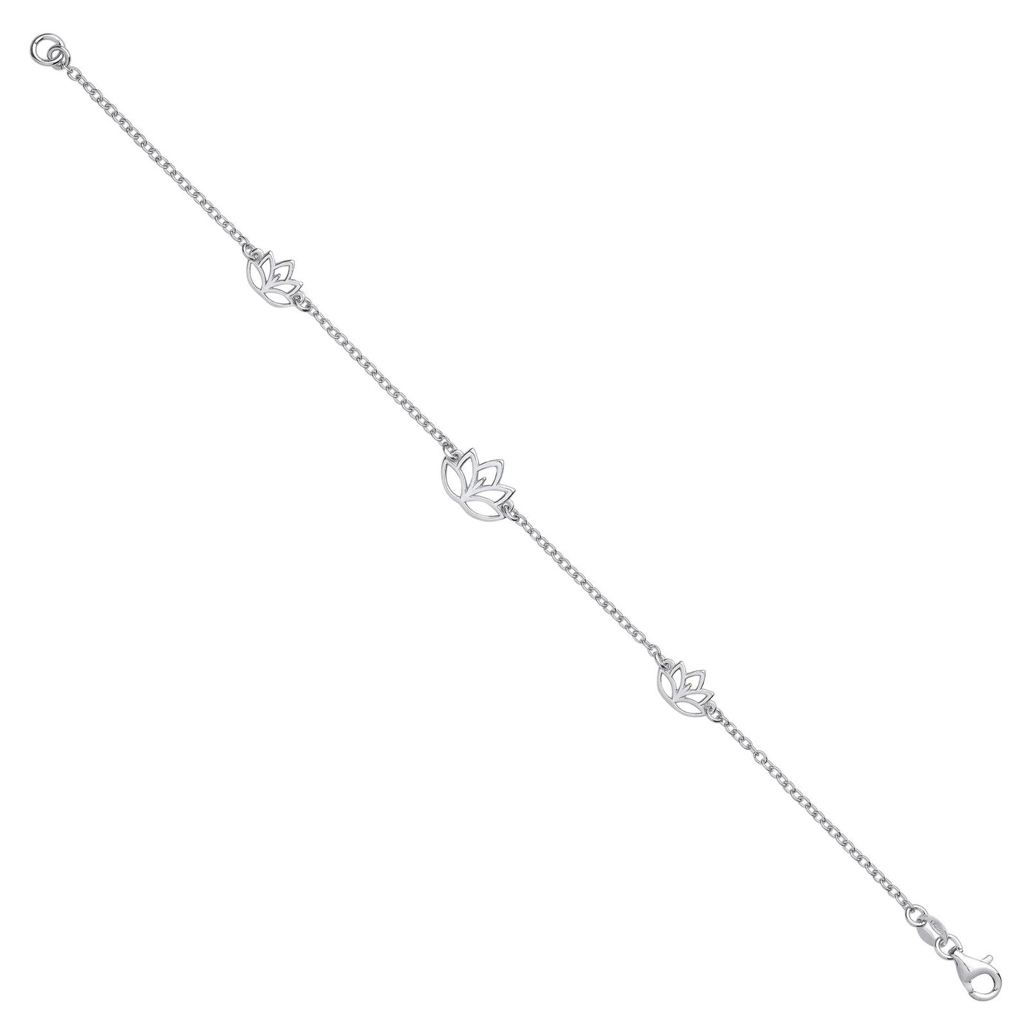 Silver Lotus Flowers Ladies Bracelet - Fine Bracelet - Certified Authentic - Swiss Made – Luxury Jewellery by Imperial