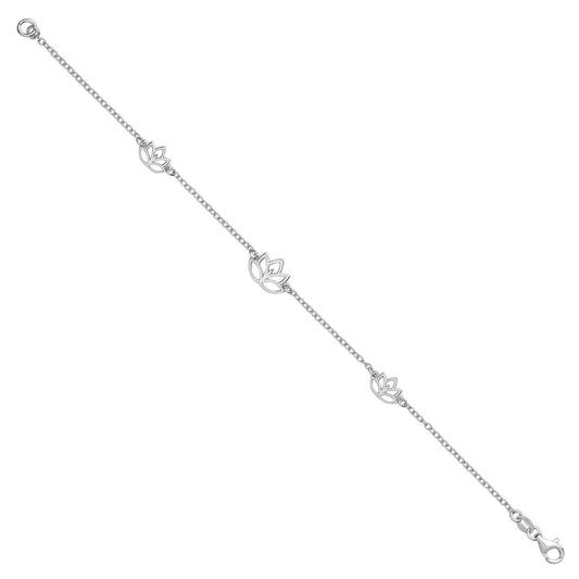 Silver Lotus Flowers Ladies Bracelet - Fine Bracelet - Certified Authentic - Swiss Made – Luxury Jewellery by Imperial