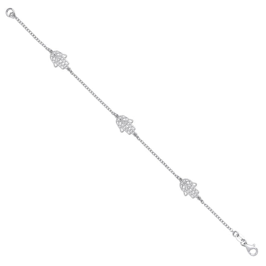 Silver Hamsa Hand Ladies Bracelet - Fine Bracelet - Certified Authentic - Swiss Made – Luxury Jewellery by Imperial Ti