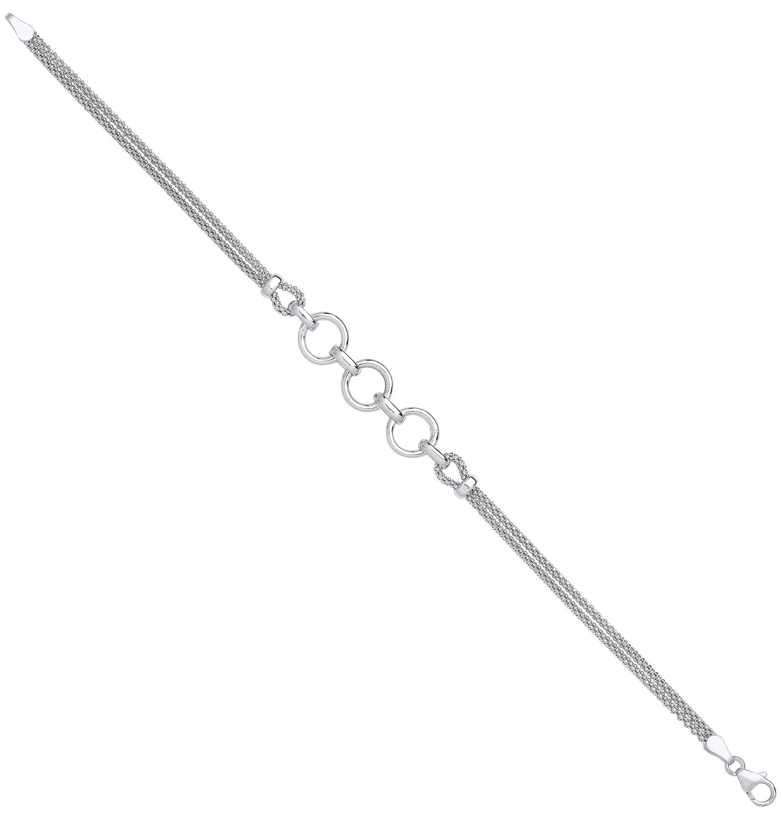 Silver Circles Ladies Bracelet - Fine Bracelet - Certified Authentic - Swiss Made - UK Stock – Luxury Jewellery by Imp