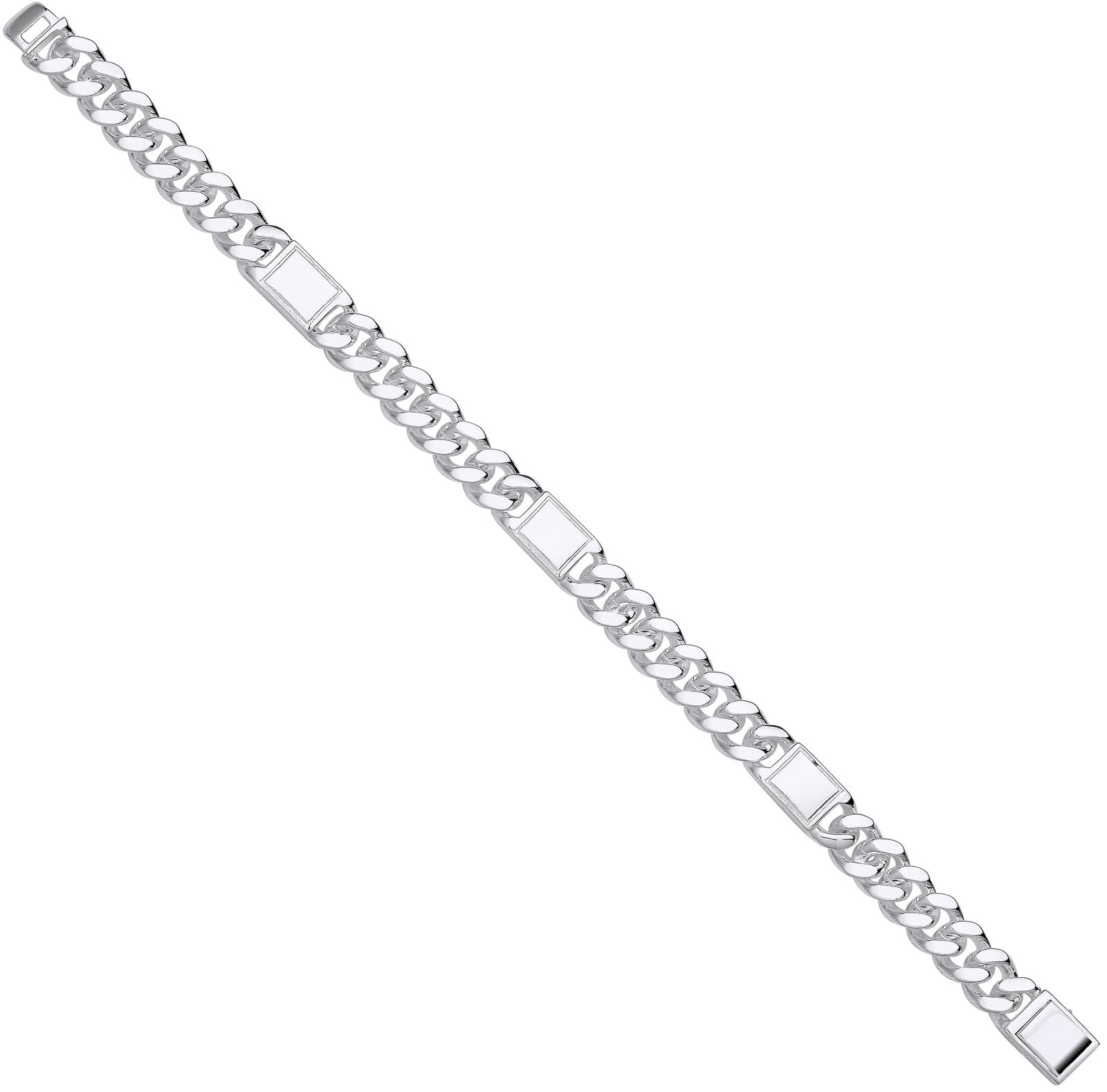 Silver Curb Fancy Gents Bracelet - Fine Bracelet - Certified Authentic - Swiss Made – Luxury Jewellery by Imperial Tim