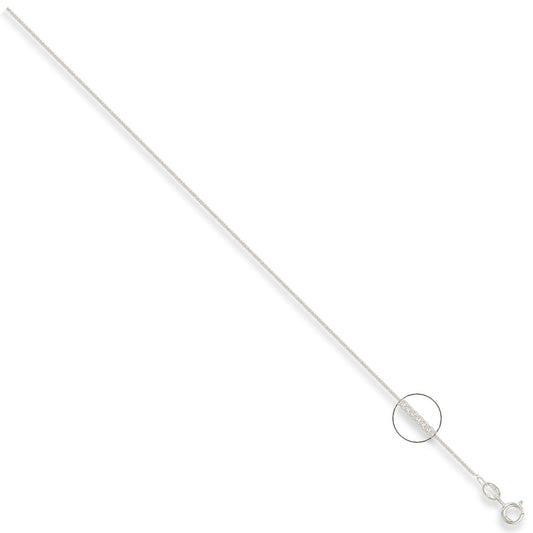 Silver 1.2mm Traditional Classic Curb Chain