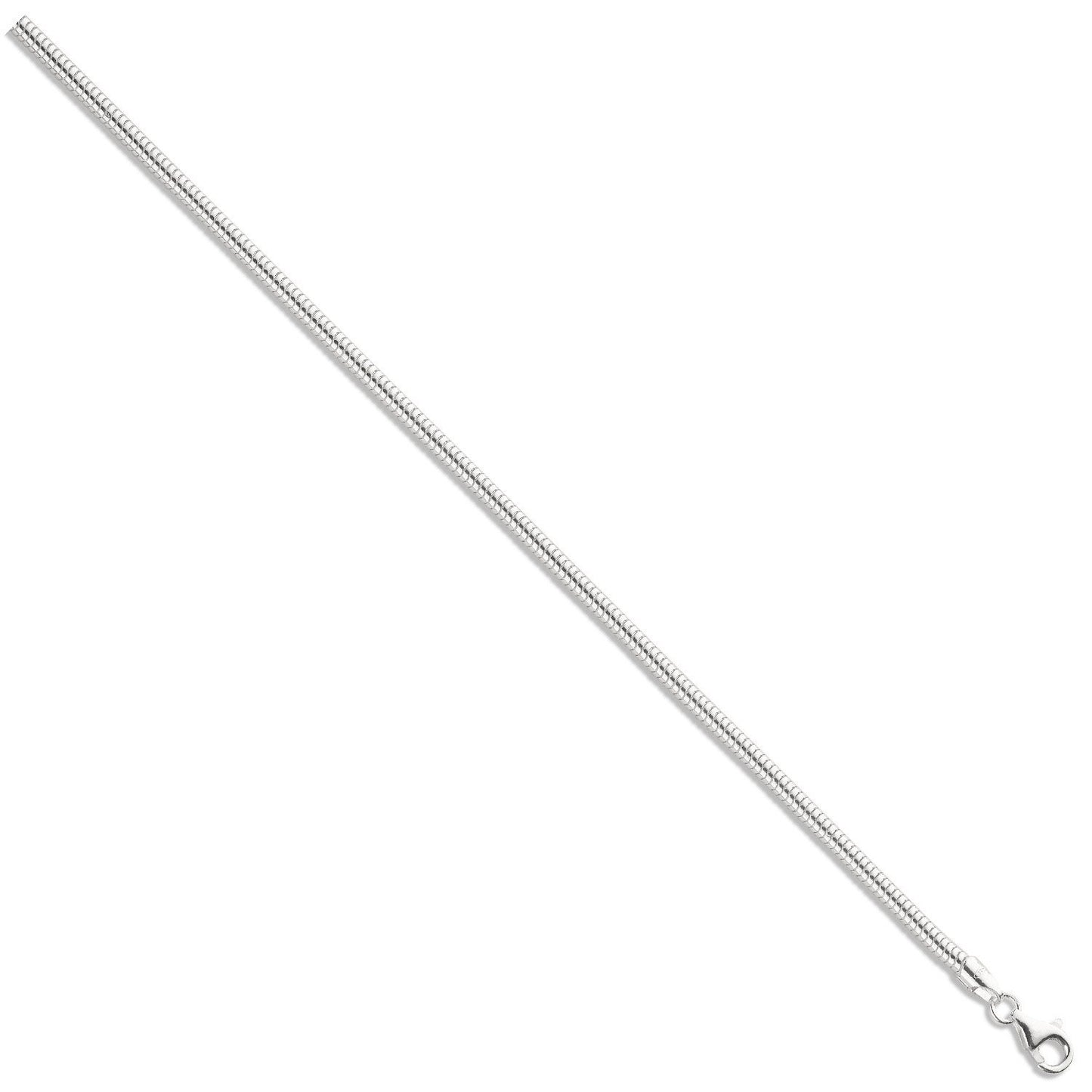 Silver 3mm Snake Chain - Fine Necklace - Certified Authentic - Swiss Made - UK Stock – Luxury Jewellery by Imperial Ti