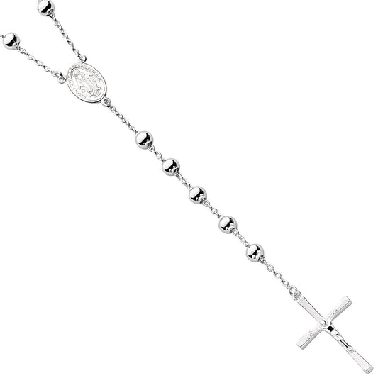 Silver Rosary Beads 28"